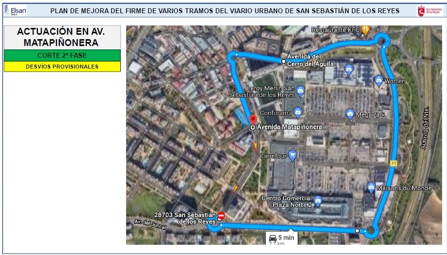 Desvíos de Matapinonera en la  2ª fase.