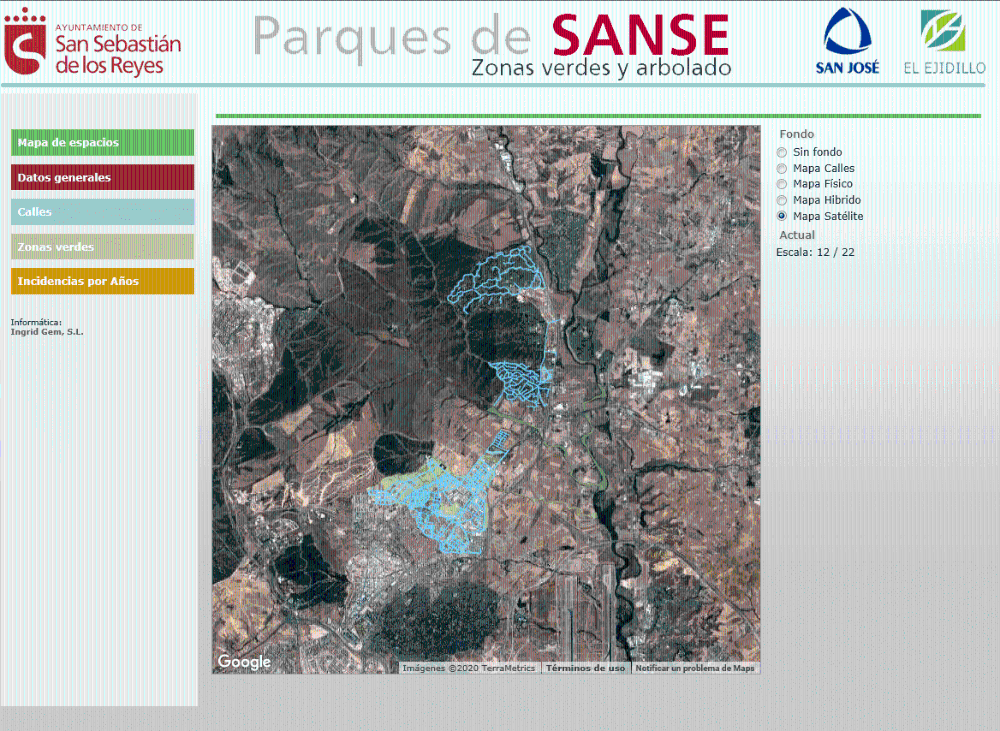 Imagen Sanse muestra los datos de su patrimonio verde urbano en 'parquesdesanse.es'