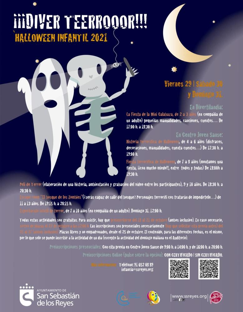 Cartel de halloween infantil 2021.