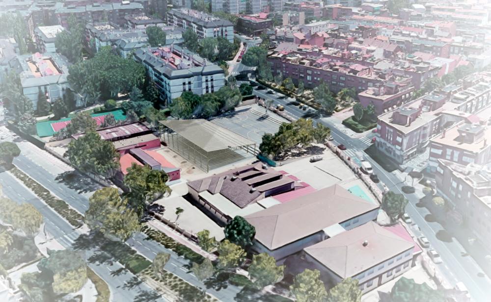 Imagen Comienzan las obras de la cubierta fotovoltaica para las pistas deportivas del colegio Príncipe Felipe