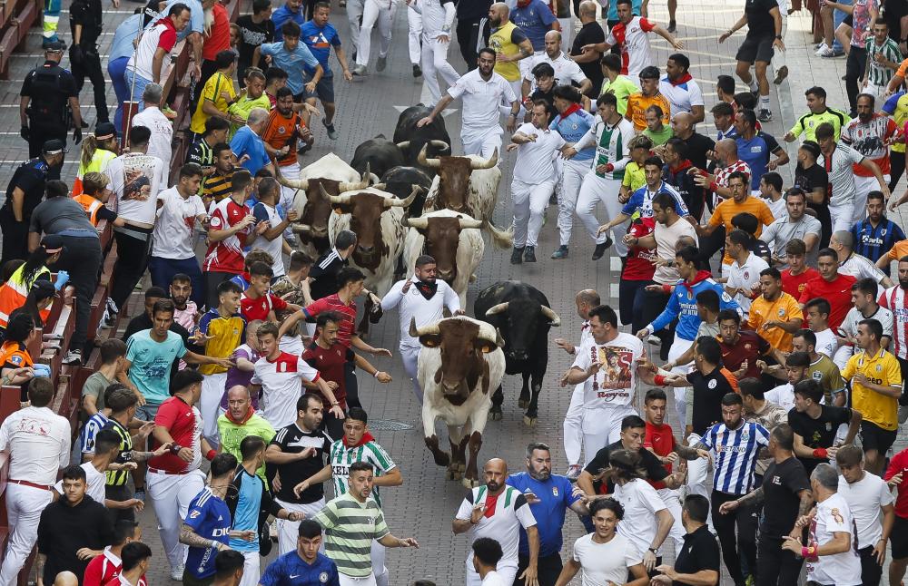 Imagen Octavo y último encierro de las fiestas con un herido por asta