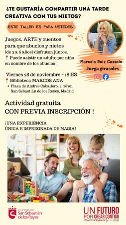 Taller de creatividad para abuelos y nietos. A cargo de Marcela Ruiz