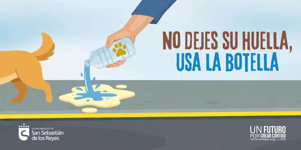 Imagen `No dejes su huella, usa la botella´: San Sebastián de los Reyes pone coto a los orines de los perros en la vía pública